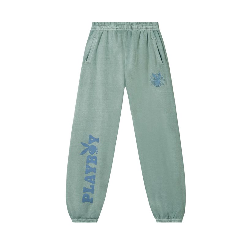 Playboy Sun Washed Plby Sweat Women's Pants Green / Blue | 203178FXI