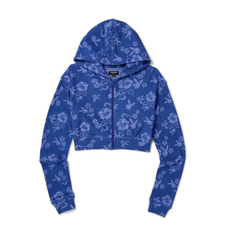 Playboy Tidal Terry Women's Hoodie Blue | 825763MPT