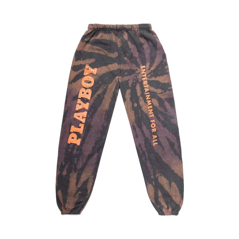 Playboy Tie Dye "Entertainment For All Men's Sweatpants Brown / Orange / Black | 694580LOZ