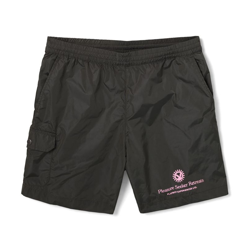 Playboy Woven Pocket Nylon Men's Shorts Black | 671053XZV